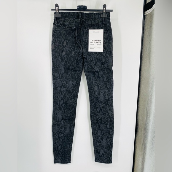 Frame Le Skinny de Jeanne Python Print Jeans Denim - Picture 7 of 9